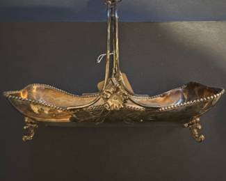 1950s silver plated, basket tray