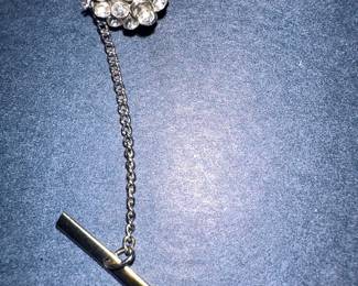 Vintage necktie pin with chain