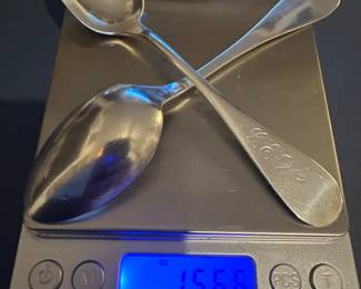 Set of two Sterling silver spoons both stamped sterling on the back 1.566 ounce