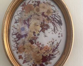Vintage dry wedding bouquet framed picture