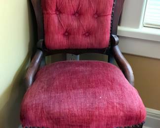 Ornate Velvet Upholstered Parlor Chair