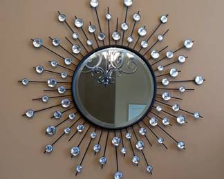 Starburst Wall Mirror with Gem Accents