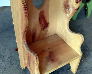 Wood Furniture Including Step Stool, Chair and Storage Table