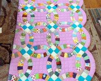 Handmade "Double Wedding Ring" Quilt