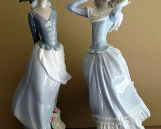 Lladro Lady Figurines, Qty 2