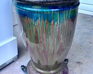 Glazed Planters with Frog Accents