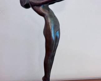 Art Deco "LEUR" Ball Dancer Sculpture by Max Le Verrier, Signed