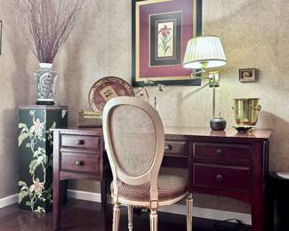 Desk, Monkey Pedestal, Accent Chair, Art and Decor