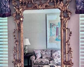 Vintage Labarge Italian Pagoda Mirror Solid Wood Chinoiserie Gorgeous Piece