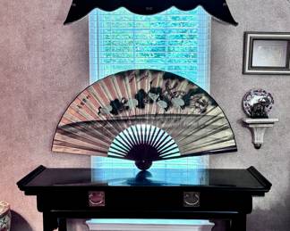 Black Lacquered Altar Table with Brass Hardware by Century Furniture