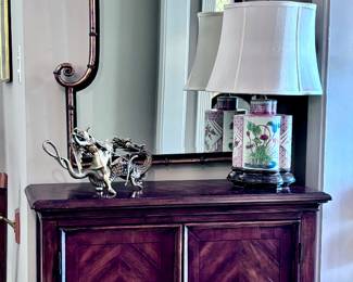 American Heritage Chest, Statue, Lamp and Mirror