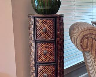 Tall Rattan Chest of Drawers