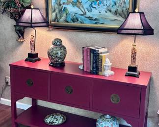 Credenza, Painting, Lamps and Décor 