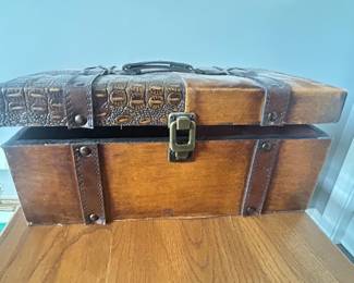 vintage wooden antique style storage box 