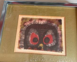 Batik of owl framed 