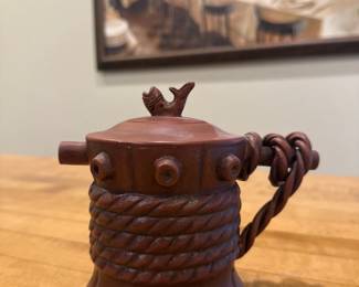 Hand Carved boxwood teapot 
