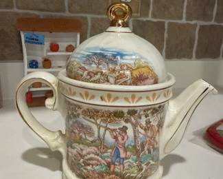 Sadler Staffordshire 18th Century "Shooting" Sporting Scenes Teapot 