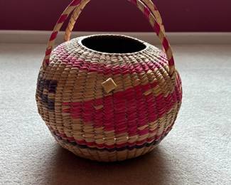 vintage Shark Fish hand woven basket "snake charmer" 