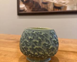 1967 McCoy "Brocade Line" Green on Green Planter 