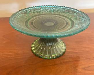 Lime Green Glass Dessert Stand 