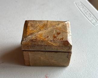 vintage leaf covered wooden trinket box 