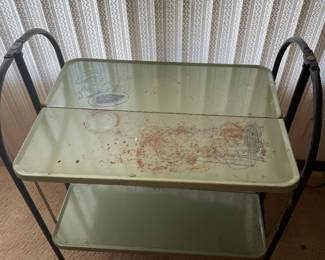 Metal serving cart