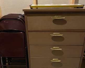 Nice folding chairs and vintage dresser