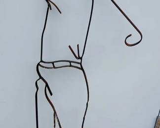 Golfer in Swing - Metal Silhouette