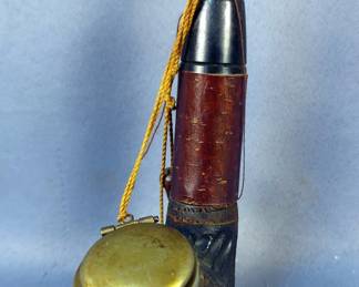 Carved Wood Tobacco Pipe with Lid
