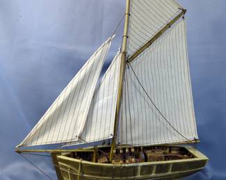 Detailed Model Sailboat Display Piece
