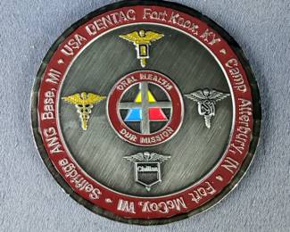 Military And Patriotic Items: Submarine Group Plaque, Bicentennial Plate, Hourglass & More