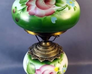 Hand Painted Floral Gone With Wind Style Lamp