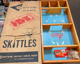 Vintage Carrom Skittles Tabletop Game