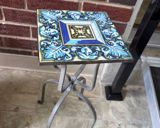 Tile top plant stand