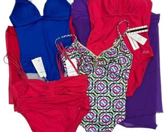 007 Red, Blue, Purple Swimsuits by Maryan Mehlhorn with Swarovski Elements NEW