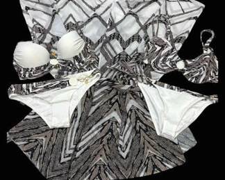 005 Two Magistral Bikinis Sarong Beach Wrap in Snake White