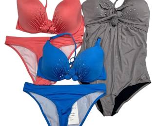 Prelude Swimsuits in Pink, Blue, Grey NEW