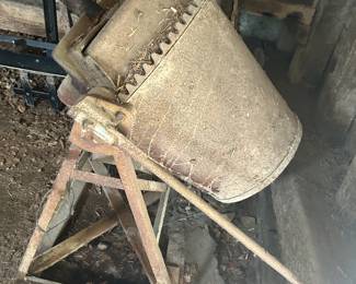 antique mobile cement mixer