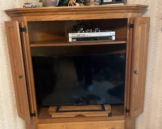 Corner oak tv cabinet