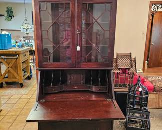 Mahogany Ball and Claw Tall secretary desk