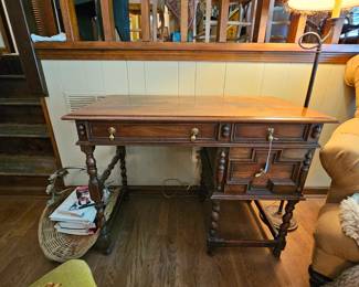 English Barley Twist Jacobean Style Desk