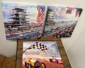 3 Thomas Kinkade Indy Motor Speedway/500 size: 14" X 14" each