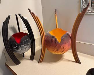 Ann Arbor Ceramic Artist Ron & Judi Lederer Planetary Vases