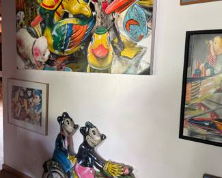 Welcome to the world of Cesar Santander There are multi original Airbrushed Oil on Canvas & Board throughout the house. Mickey & Minnie named "Motorcycle Toy" Sept 1998 Ontario by Santander
