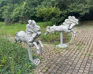 Pair of Coca Cola Aluminum Carousel Horses