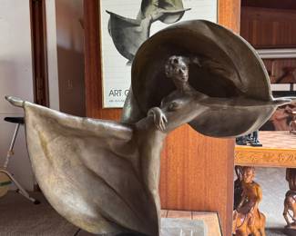 J.N De Lauro Original Signed Bronze with Original Exhibit Poster Signed - size: approx 30" X 29"