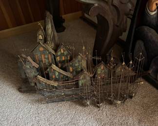 Metal Wall Sculpture - Boat Pier