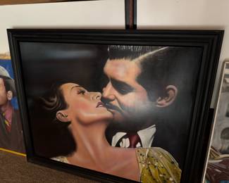 Cesar Santander Oil 1996 Ontario Joan Crawford & Clark Gable size: 51.5" X 43"