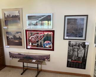 Master Bedroom area with Oakland Hills Country Club Large Photos With Views of The Historical Club That Was Lost in The Fire, 100th Anniversary Poster of The DAC & U of M Photo When They Beat Norte Dame