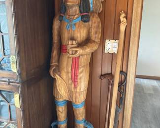 60" Carved Wood Indian